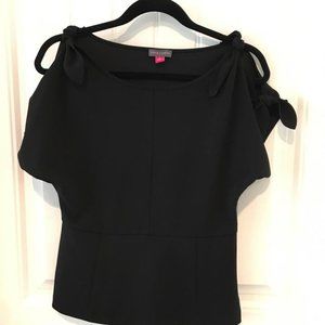 Women's Black Top / Cold Shoulders / Knot Accents